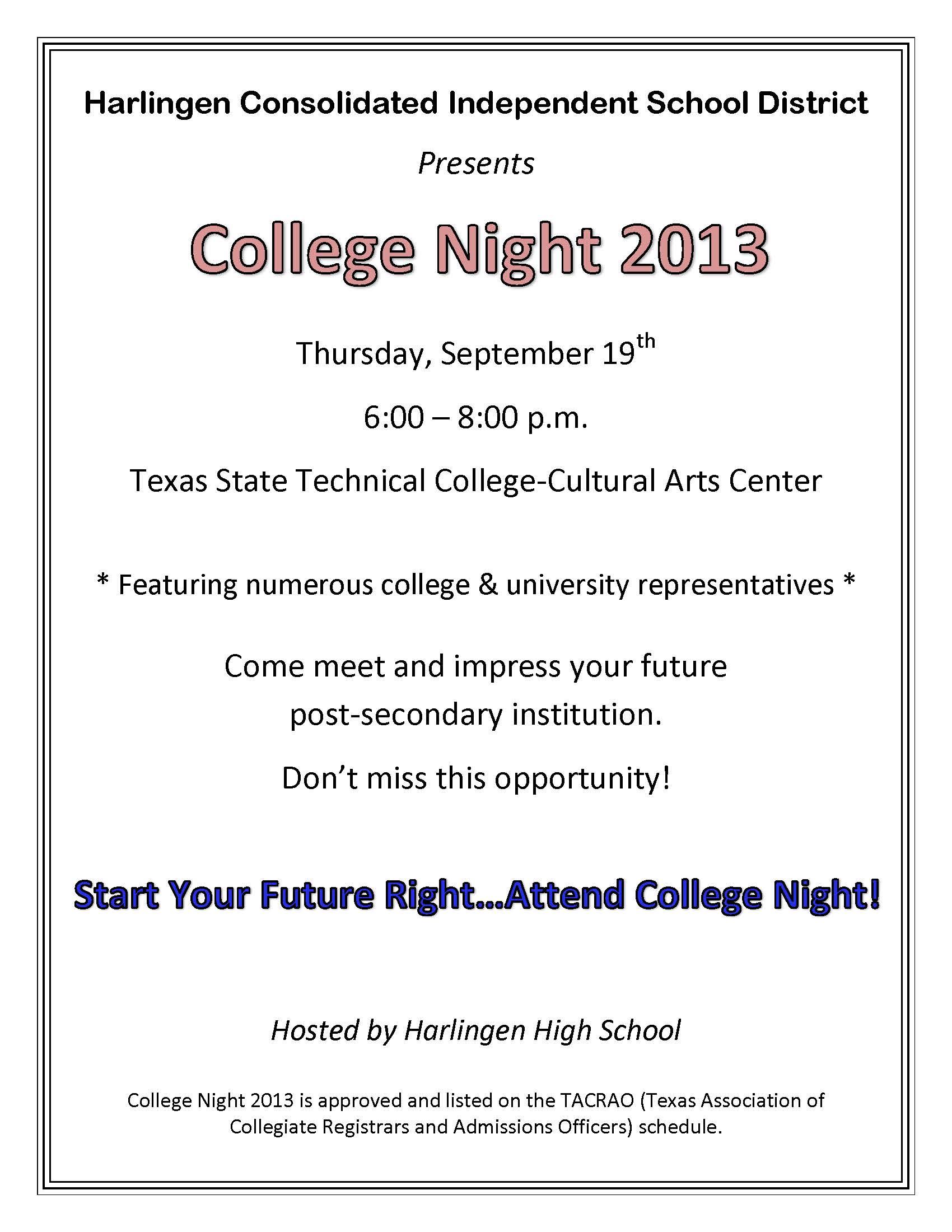 HCISD presents College Night