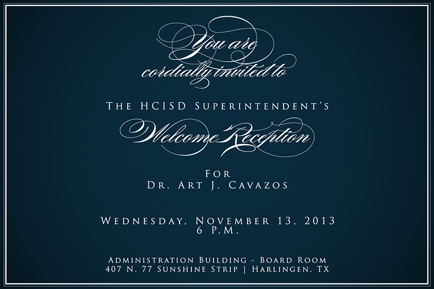 Board of Trustees cordially invite the community to attend a special board meeting to name Dr. Art J. Cavazos Superintendent