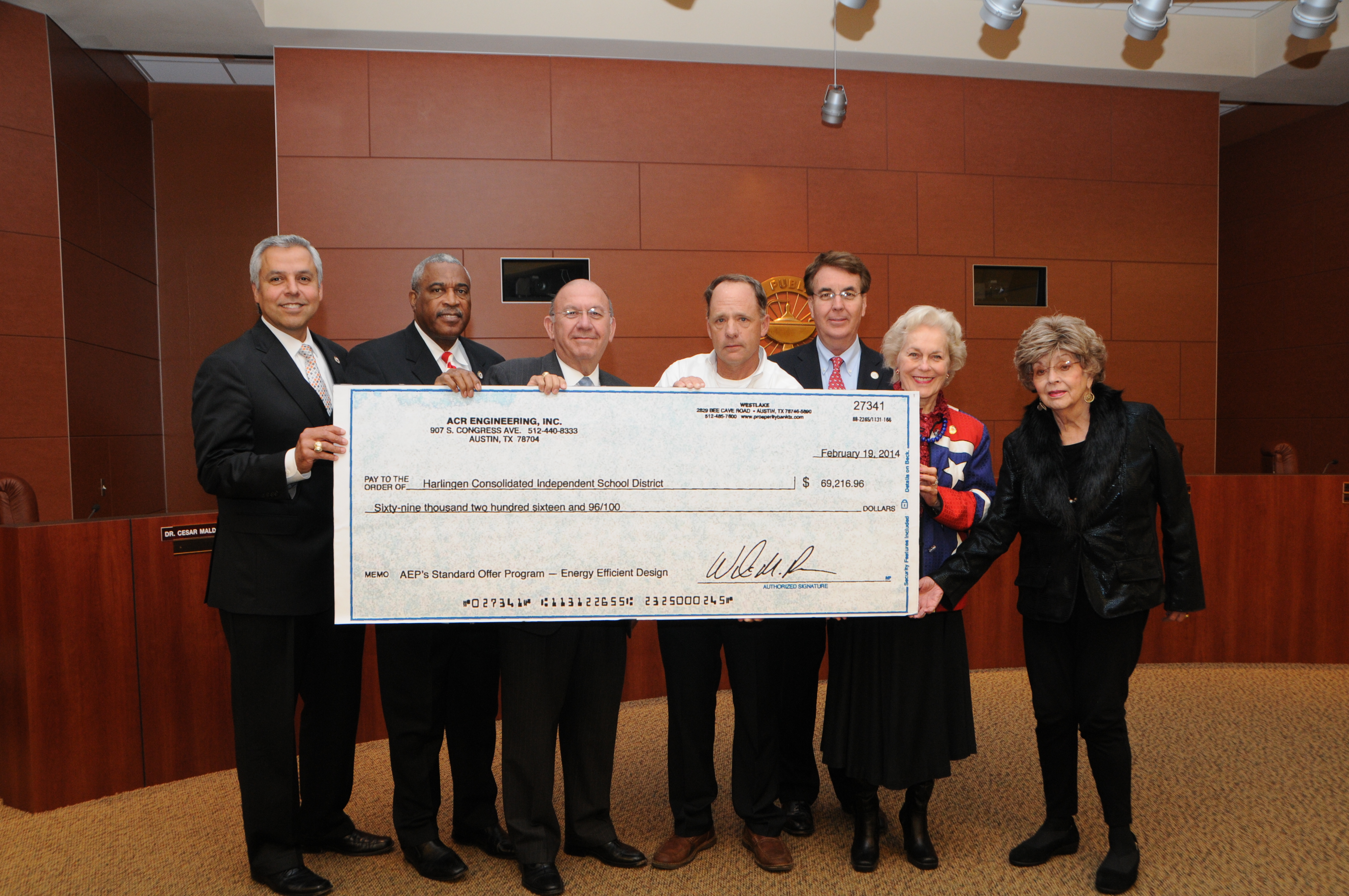 HCISD’s energy conservation leads to $69,216 check presentation