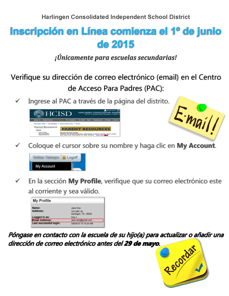 Verify Email Address Instructions -SPAN