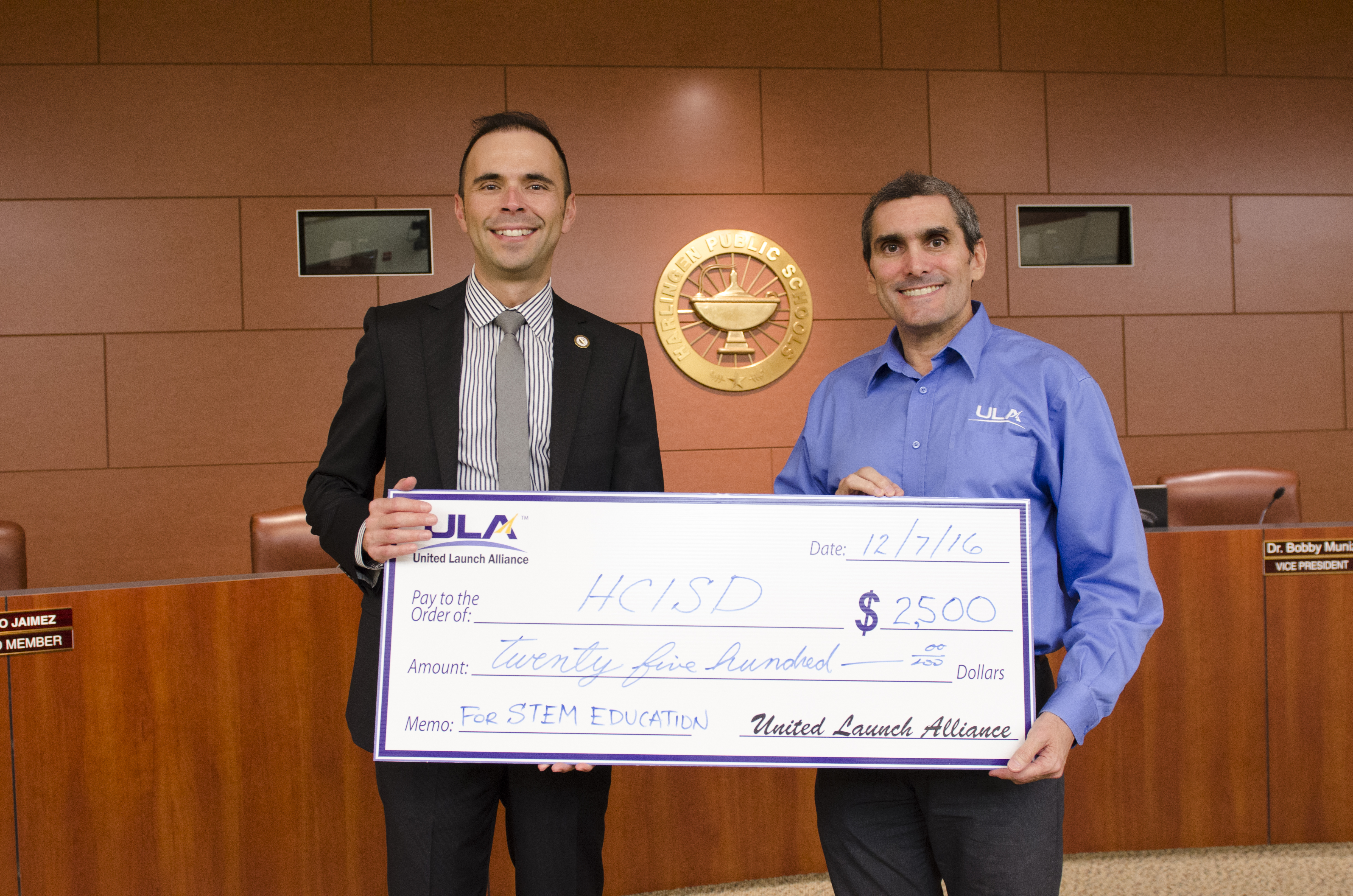 ULA makes $2,500 contribution to help fund STEM programs