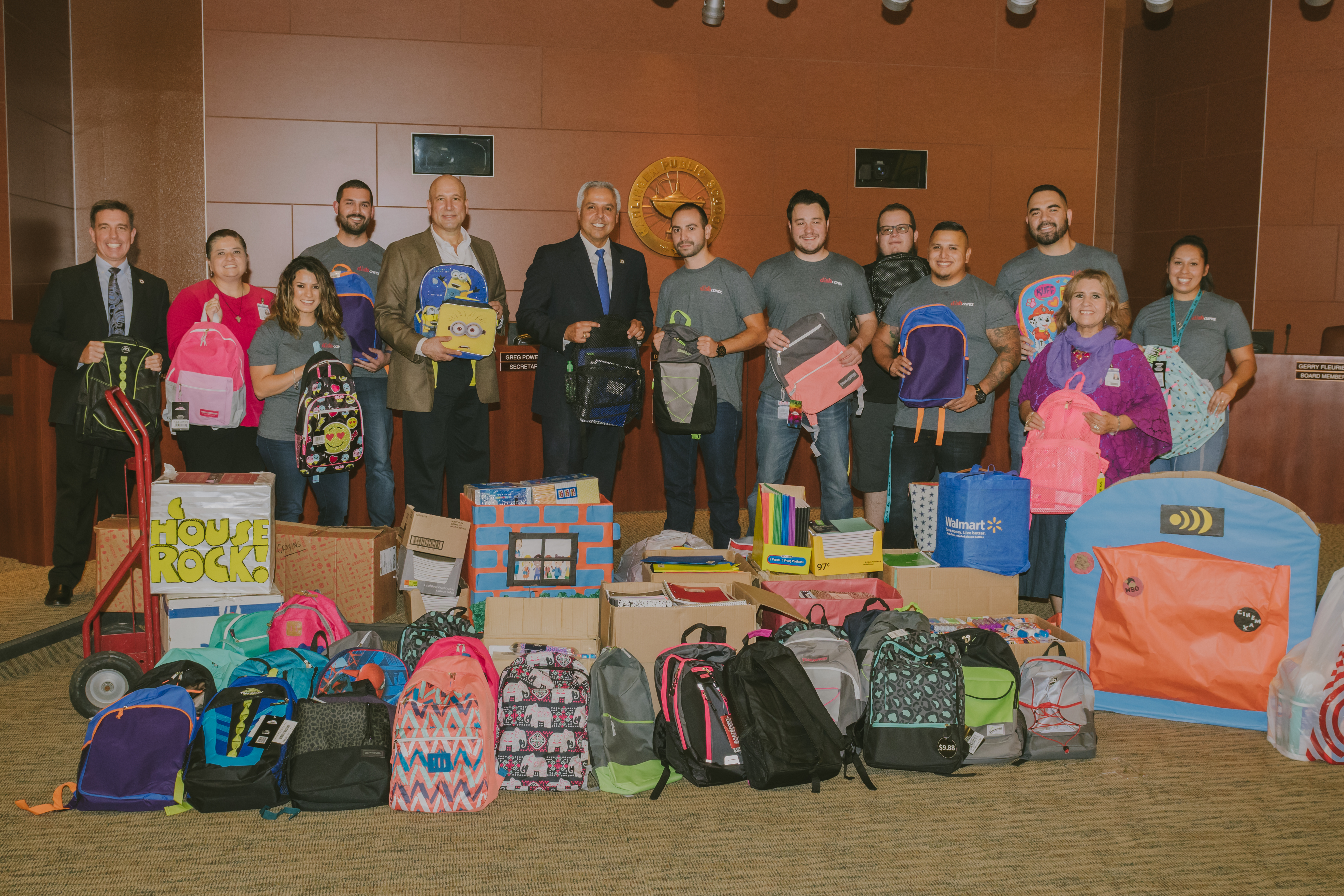 DISH Cares: Local office donates school supplies for HCISD students