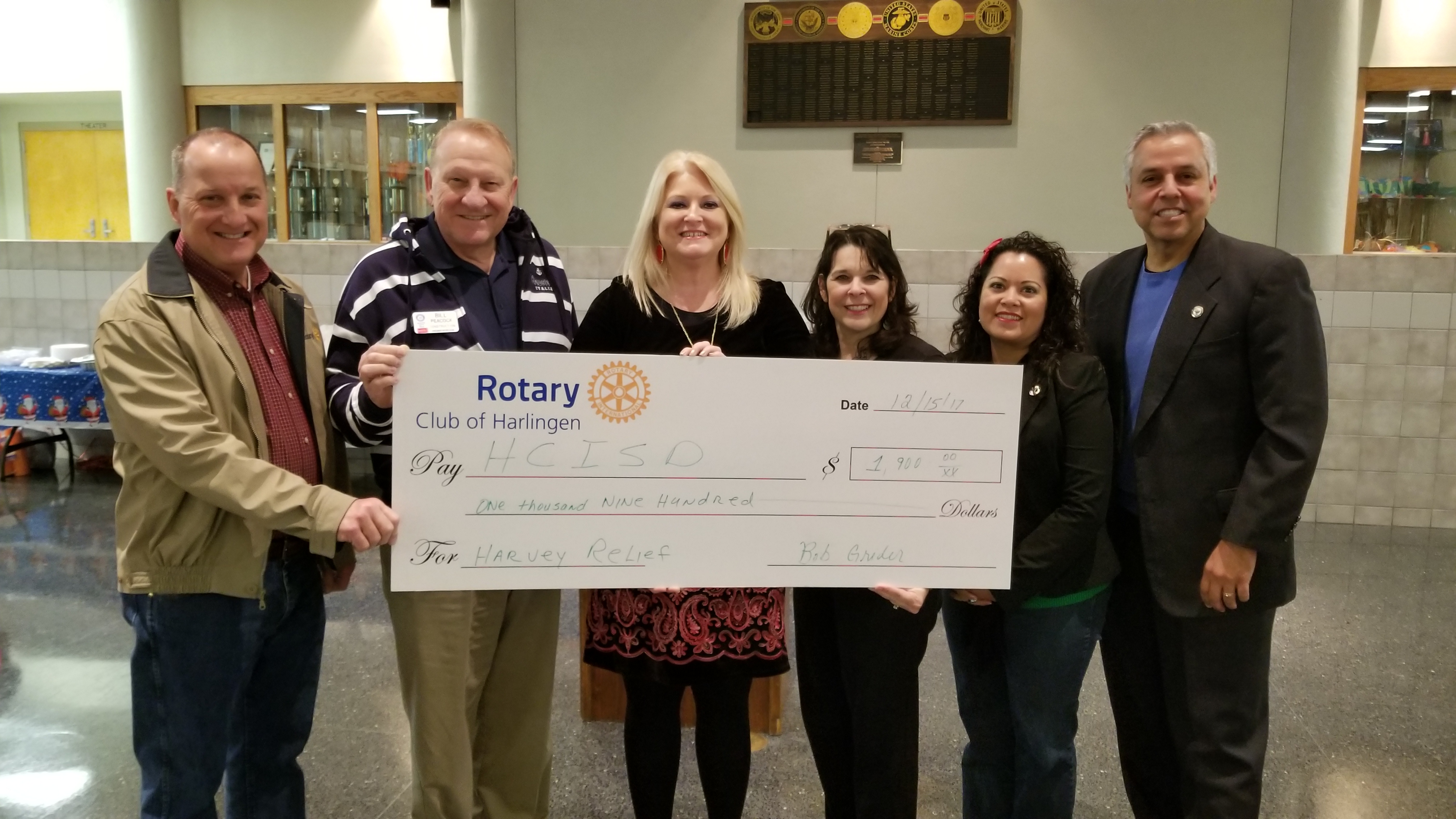 Harlingen Rotary Donates to families displaced by hurricanes