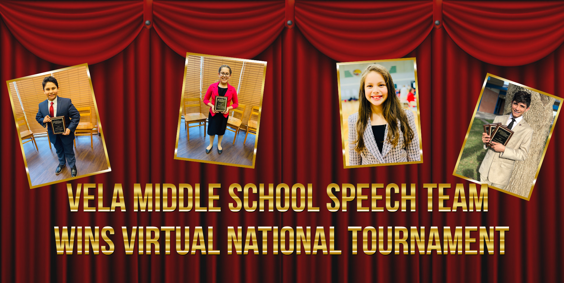 Vela Middle School Speech Team wins virtual national tournament