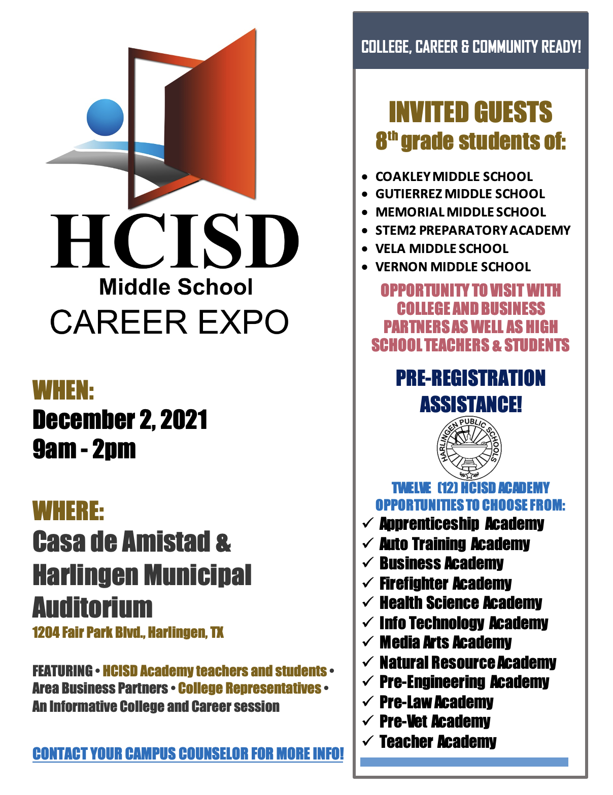 HCISD hosts Middle School Career Expo