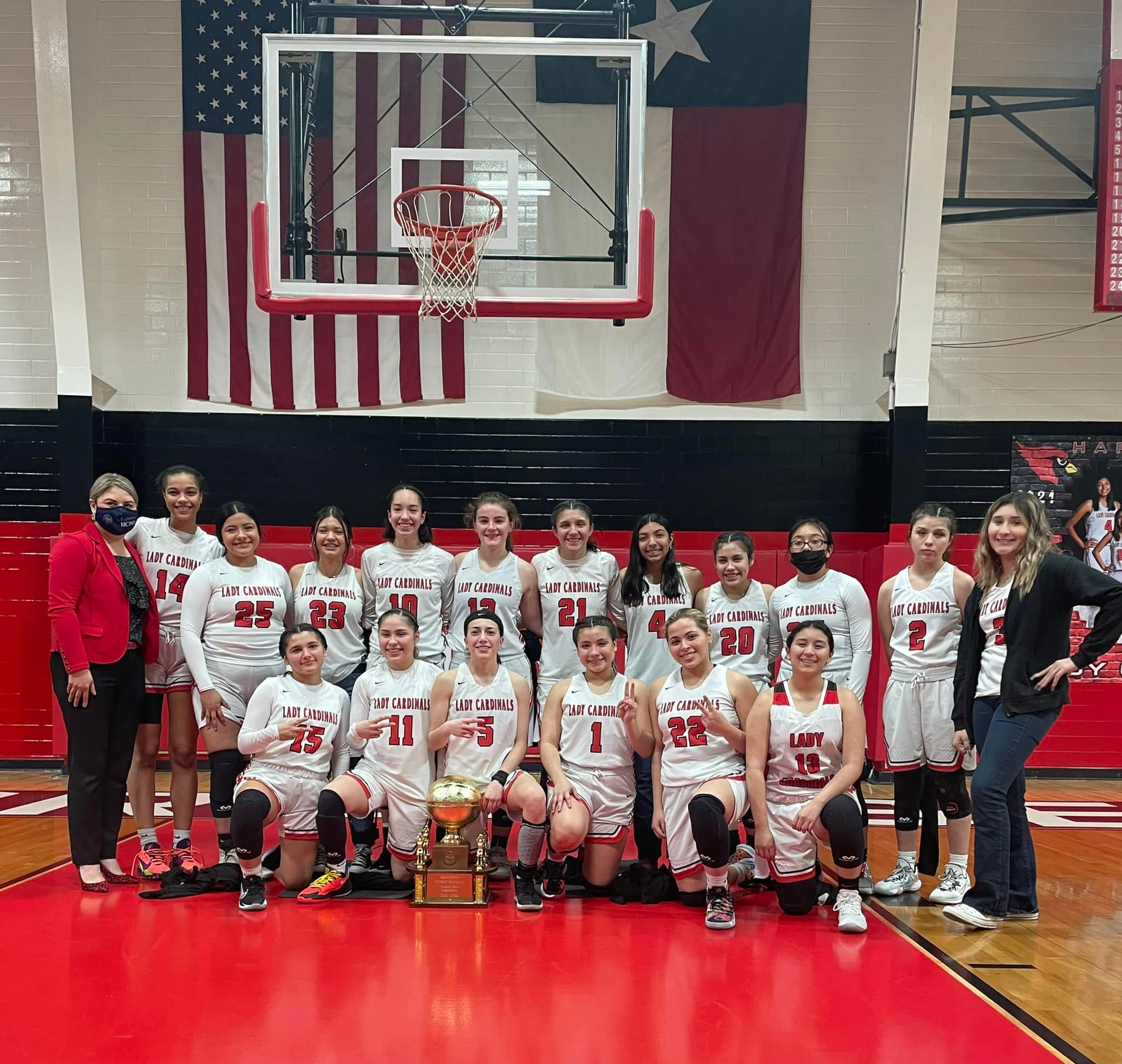 Lady Cardinal Basketball team wins Bi-District Championship