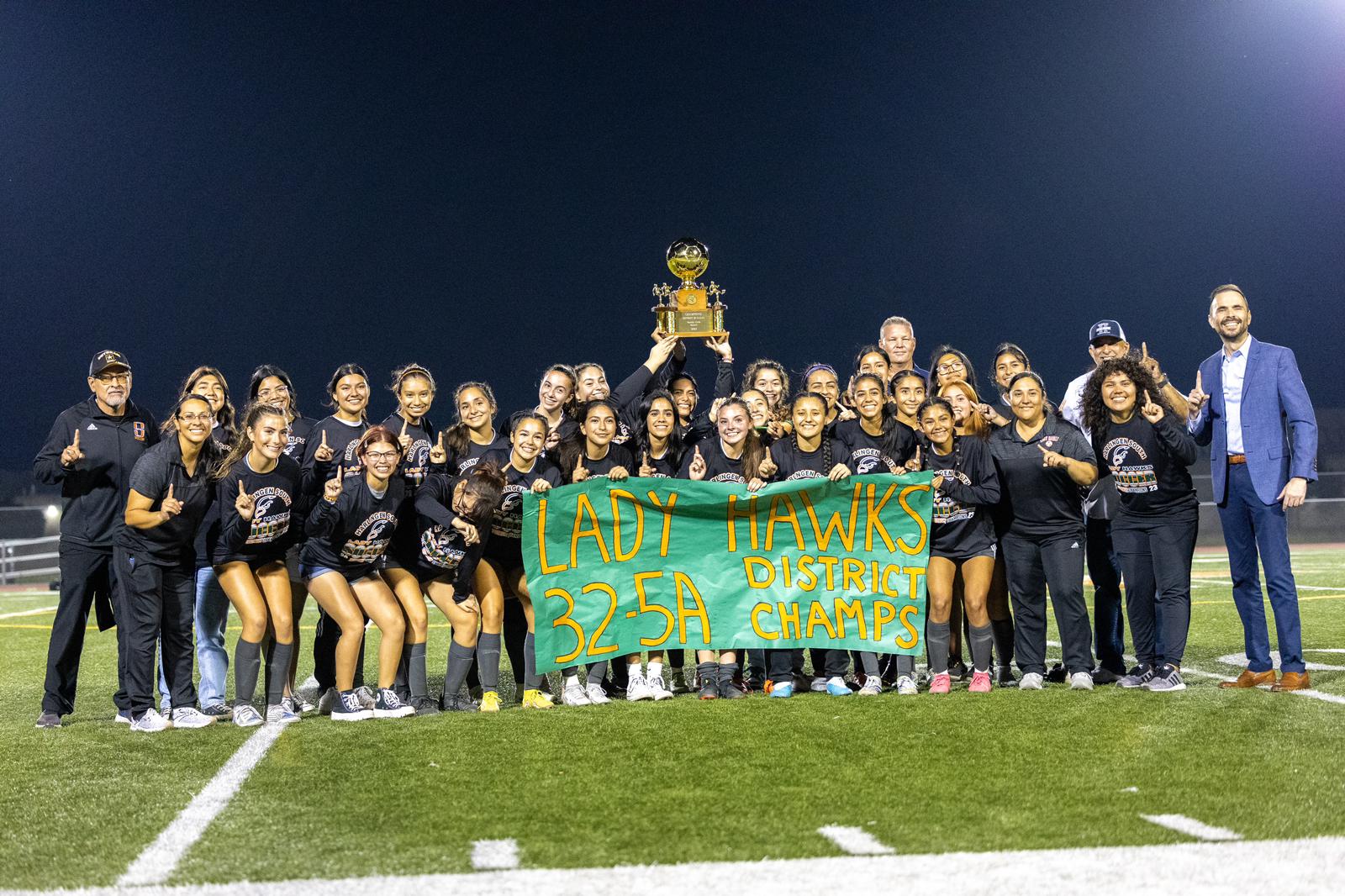 Lady Hawks soccer team named District Champs