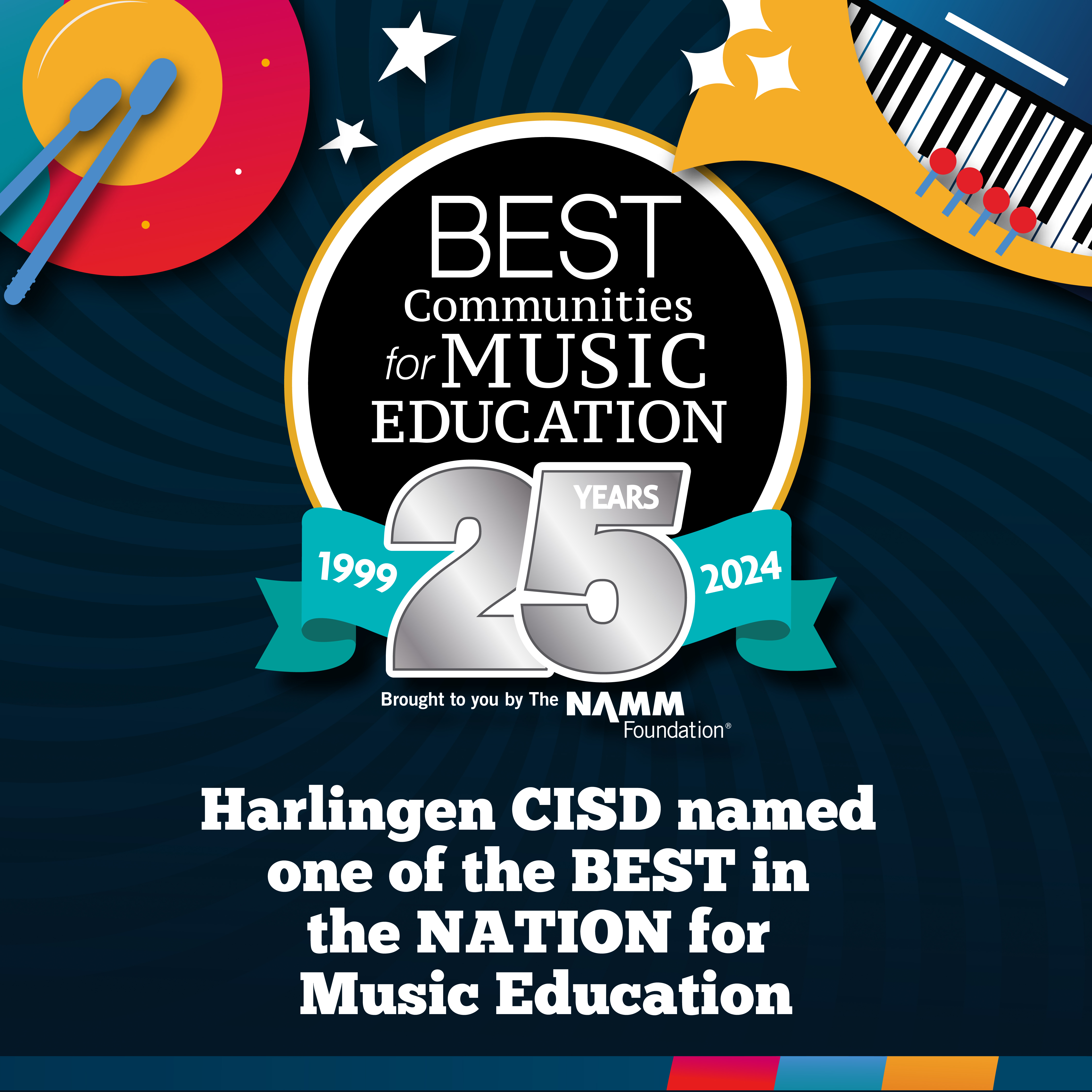 Harlingen CISD recibe reconocimiento nacional por su apoyo la educación musical.